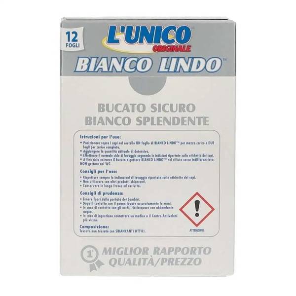 UNICO PANNO LAVATRICE BIANCO LINDO 12PZ 