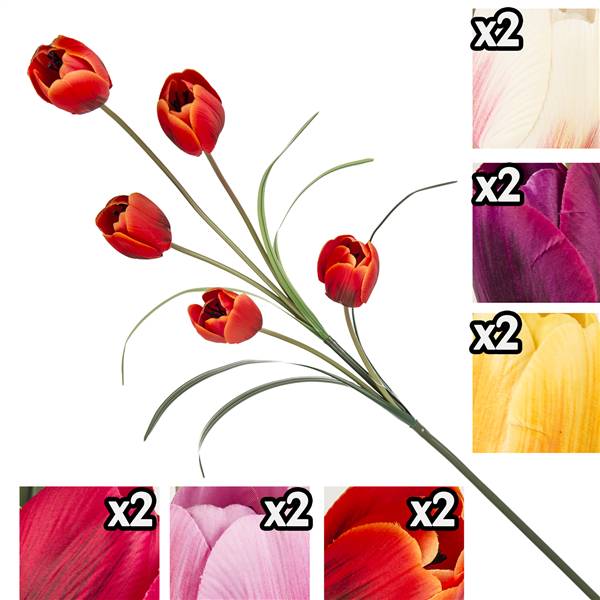 VEA TULIPANO 5 FIORI 96CM GIG17141 6ASS
