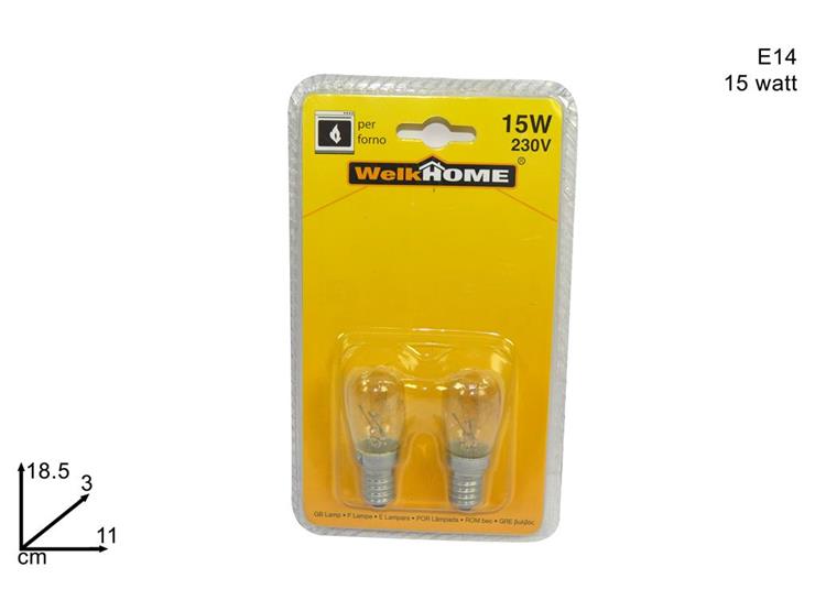 DUE ESSE SET 2 LAMPADINE E14 15W FORNO