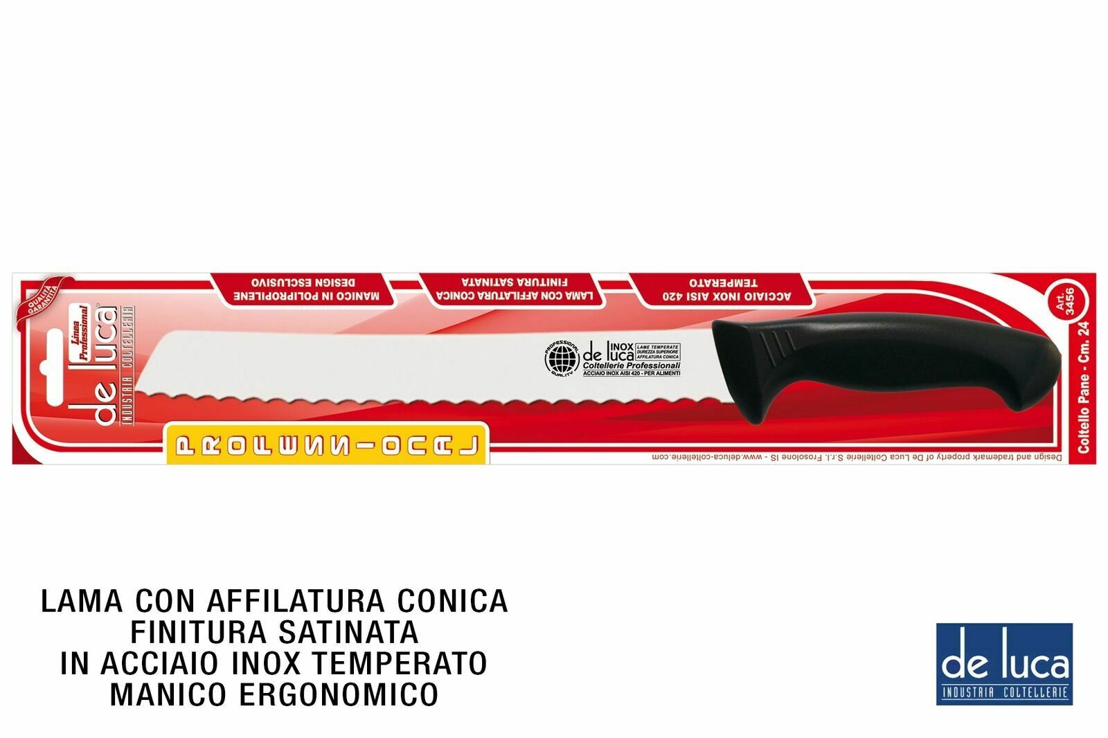 DE LUCA COLT. PANE DENT. INOX CM.24