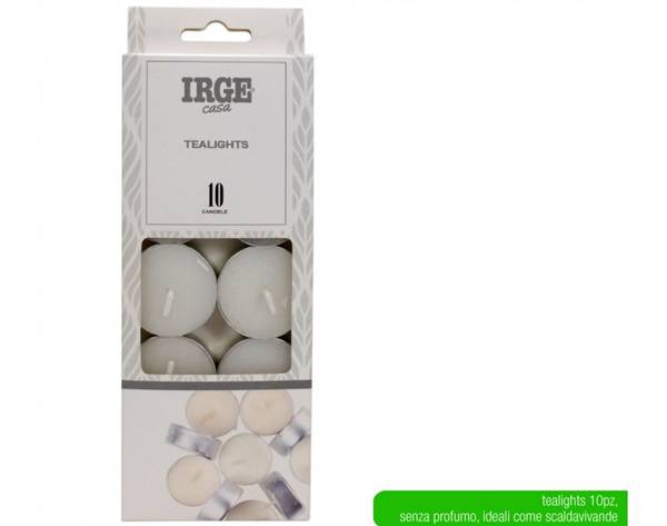 IRGE CANDELE 10 TEALIGHTS BIANCHE 