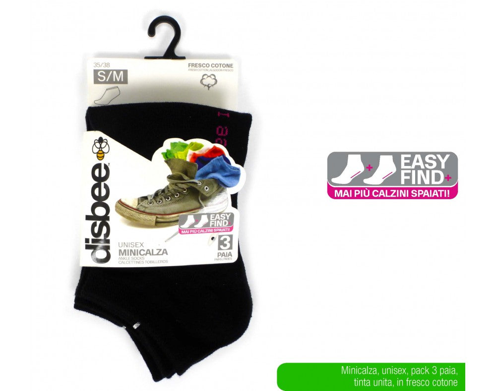 ATX MINICALZA 3PZ NERO S/M