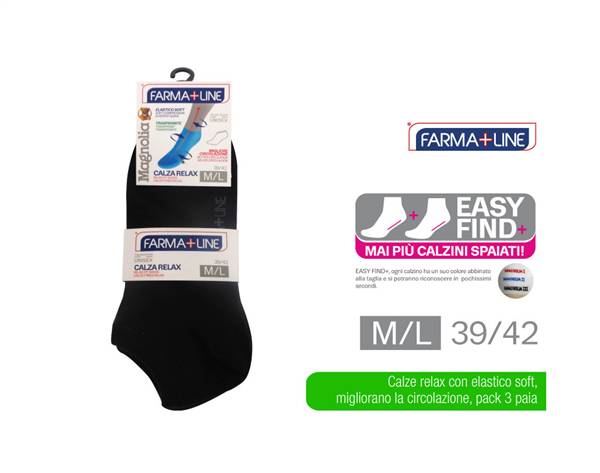 ATD CALZA RELAX BASSA 3PZ NERO M/L 