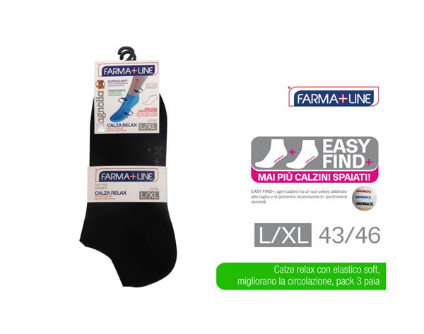 ATX CALZA RELAX BASSA 3PZ NERO L/XL 
