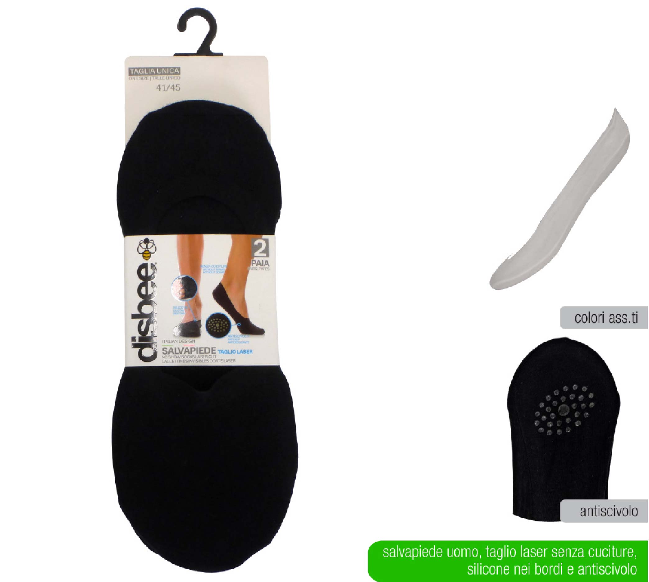 DISBEE SALVAPIEDE LASER UOMO 2PZ. T.U.