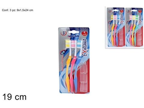 Due Esse Spazzolino C/capp. Set 3pz