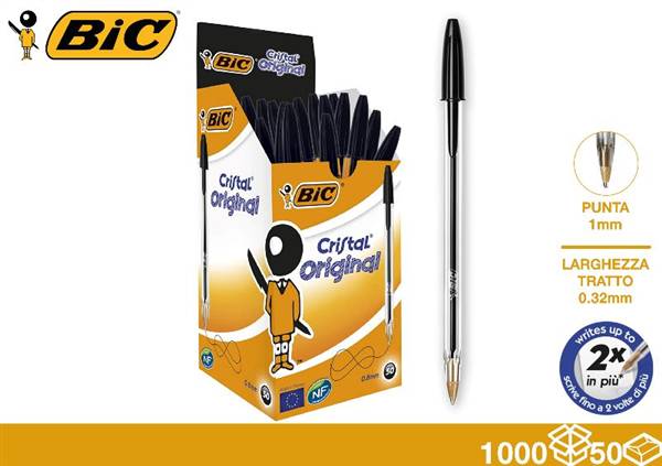 BIC PENNA CRISTAL 50PZ. NERA 