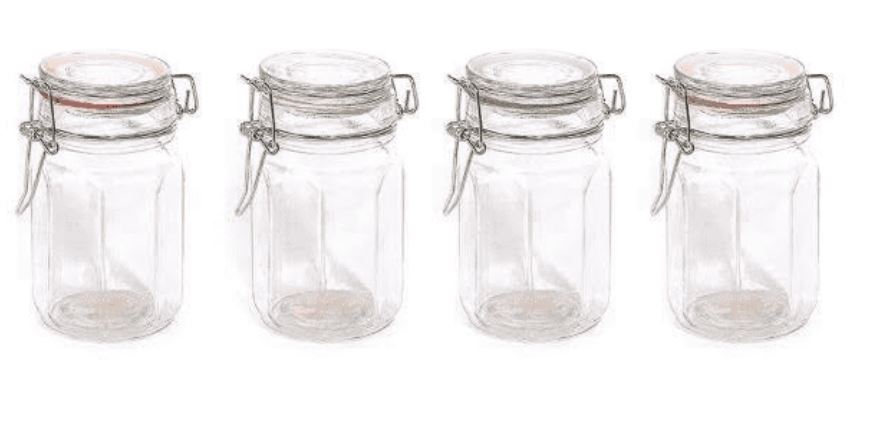 BARATTOLINO ESAGONALE IN VETRO CON TAPPO