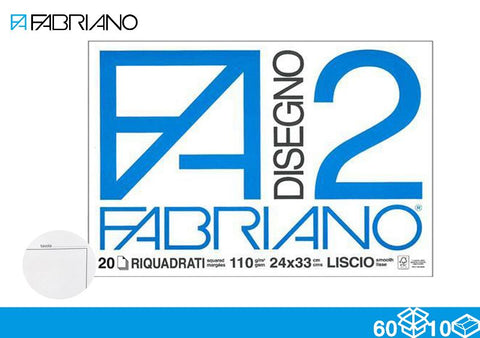 Fabriano Blocco F2 20ff 24x33 Squadrato