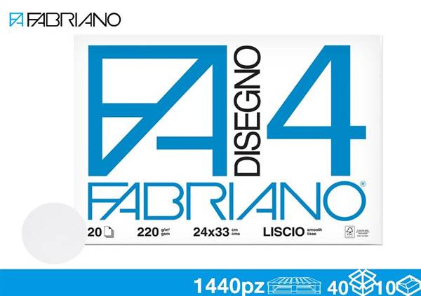 FABRIANO BLOCCO F4 20FF 24X33 LISCIO 