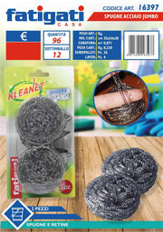 FATIGATI SPUGNE ACCIAIO JUMBO 2PZ.