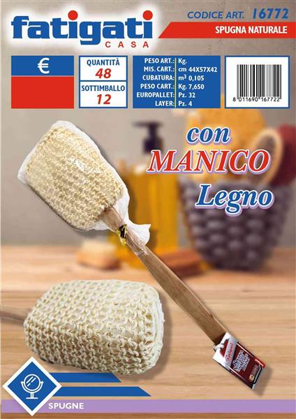 FATIGATI SPUGNA NATURALE C/MANICO LEGNO 