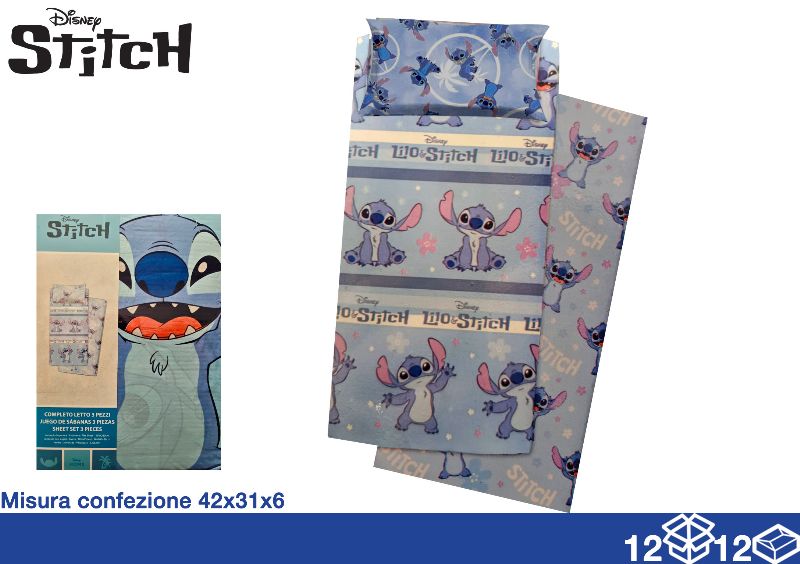 DISNEY COPPIA LENZUOLA 150X280 3PZ STITC