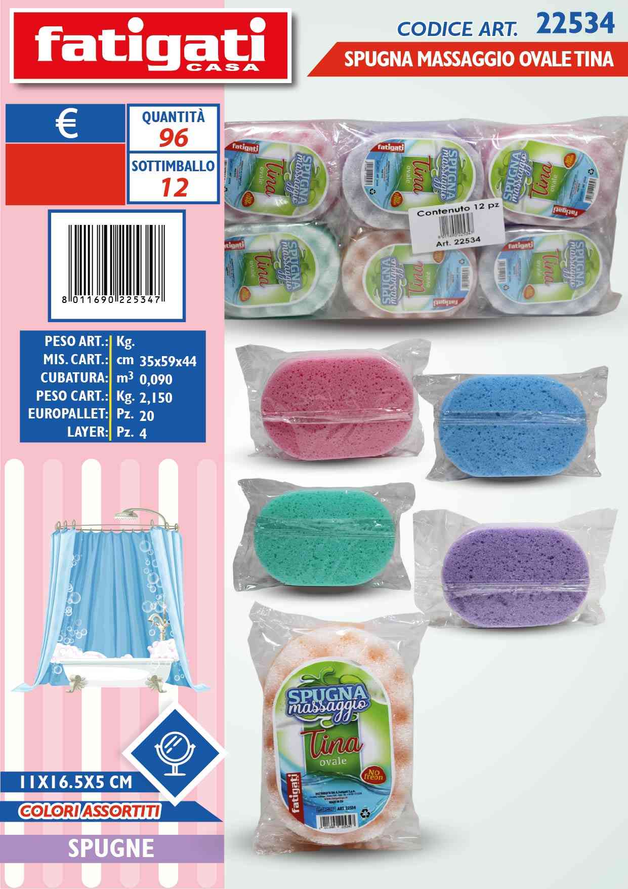 FATIGATI SPUGNA MASSAGGIO OVALE TINA