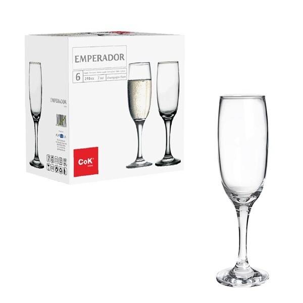 COK CALICI FLUTE EMPERADOS 21,5CL 6PZ 