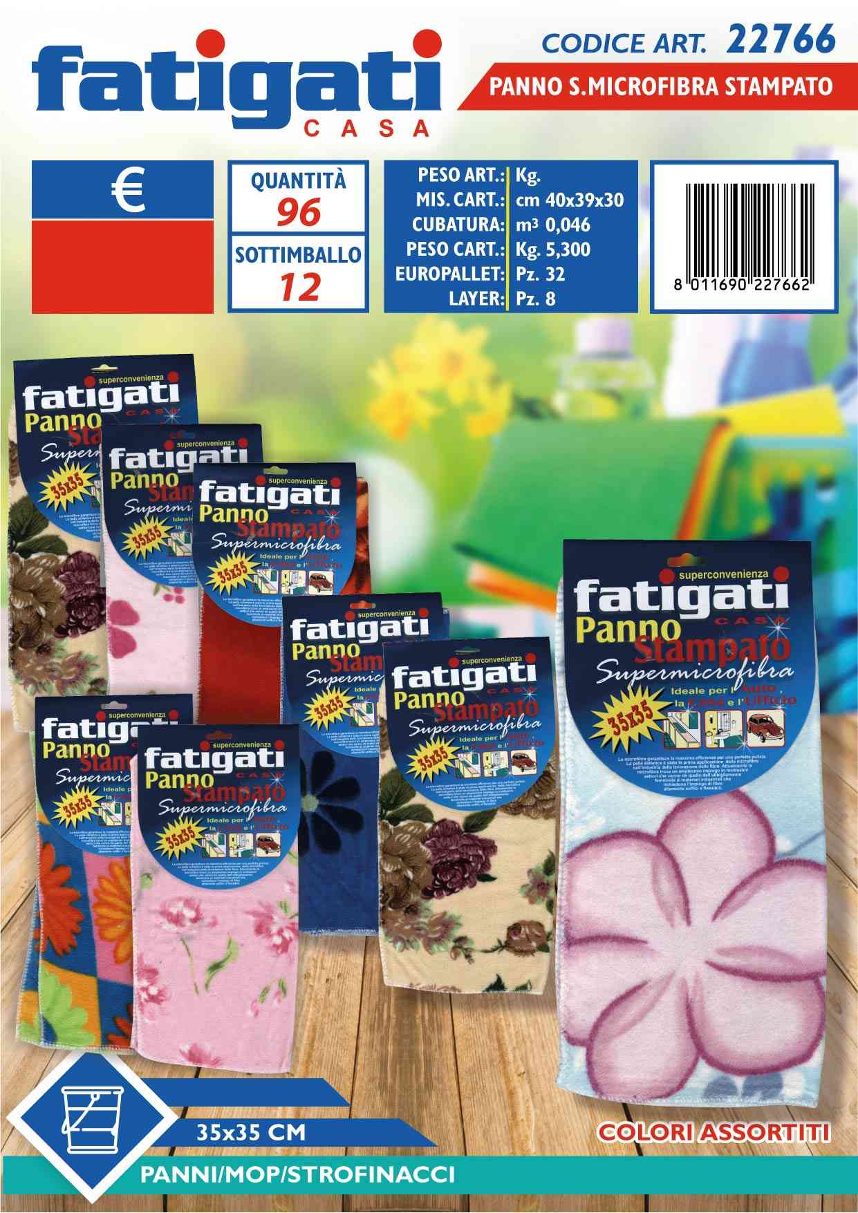 FATIGATI PANNO MICROFIBRA STAMPATO 35X35