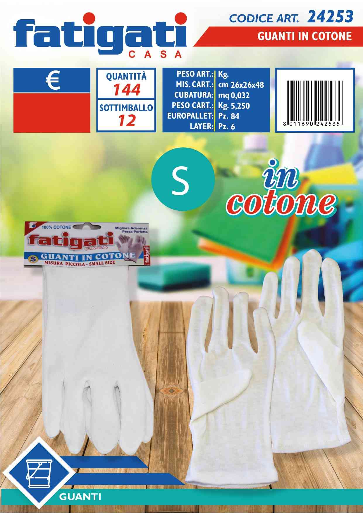 FATIGATI GUANTI IN COTONE PICCOLO