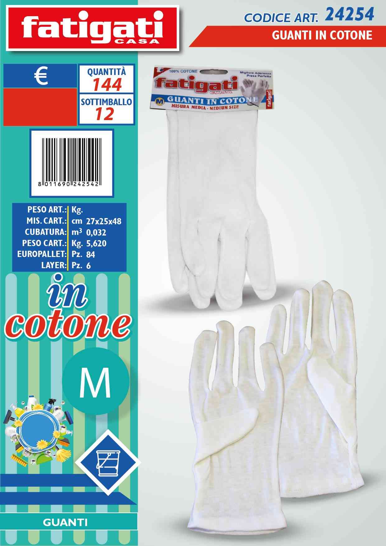 FATIGATI GUANTI IN COTONE MEDIA