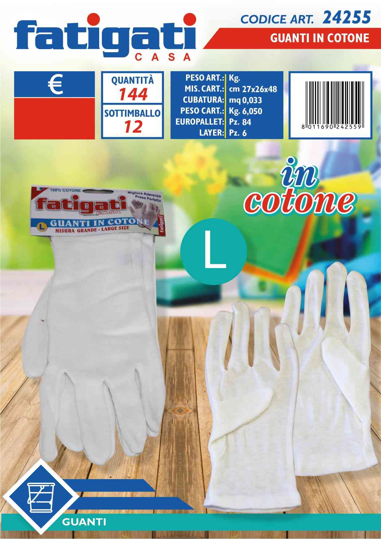 FATIGATI GUANTI IN COTONE GRANDE