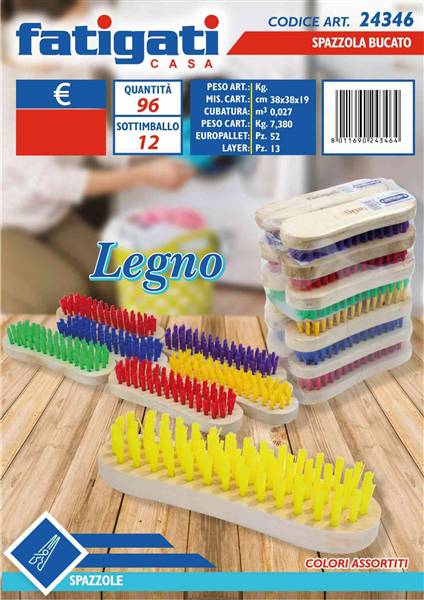 FATIGATI SPAZZOLA BUCATO IN LEGNO 