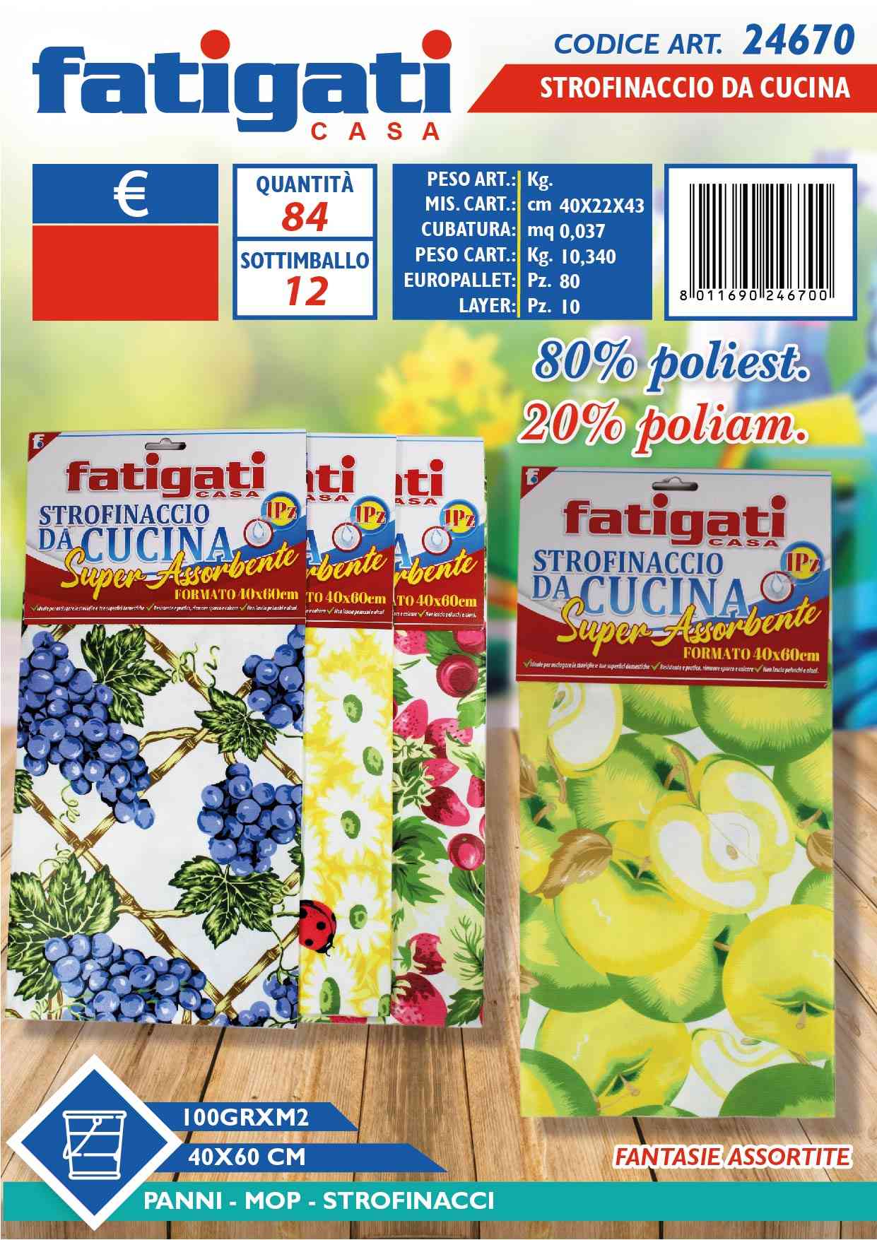 FATIGATI STROFINACCIO DA CUCINA 40X60