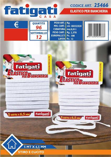 FATIGATI ELASTICO BIANCHERIA 5X6,5 BIANC 