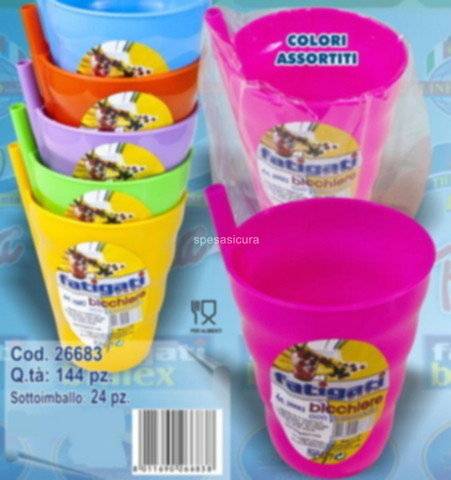 FATIGATI BICCHIERE PLASTICA C CANNUCCIA 