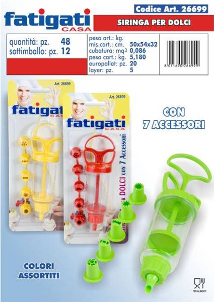 FATIGATI SIRINGA PER DOLCI C/7 ACCESSORI 