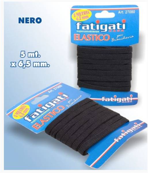 FATIGATI ELASTICO BIANCHERIA 5X6,5 NERO 