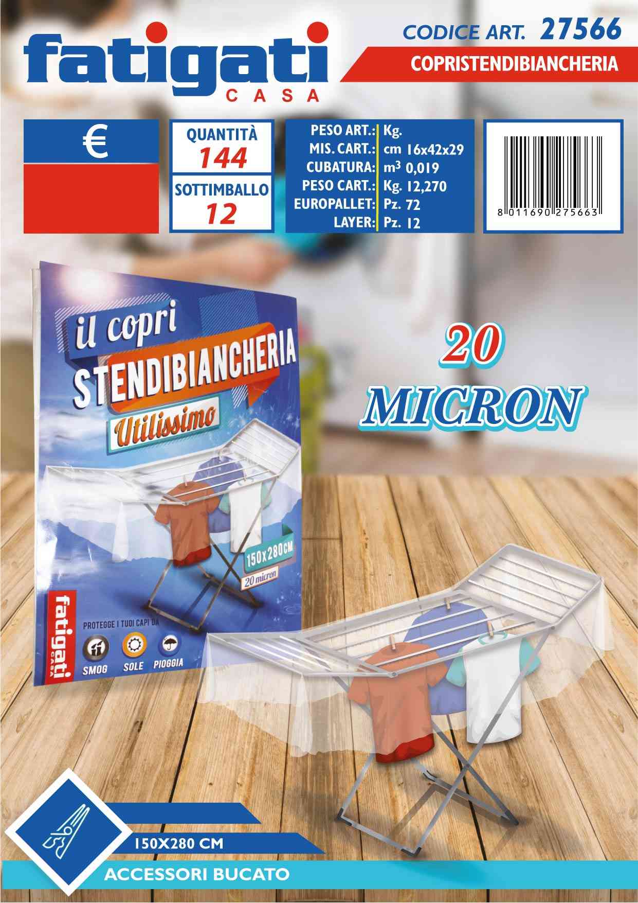 FATIGATI TELO COPRISTENDIBIANC 150X280