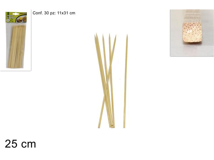 DUE ESSE SPIEDINI IN BAMBOO 30PZ 25CM