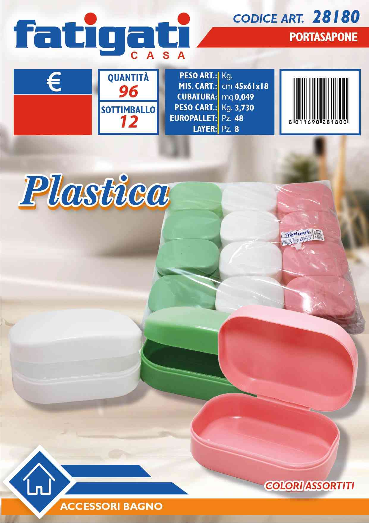 FATIGATI PORTASAPONE IN PLASTICA