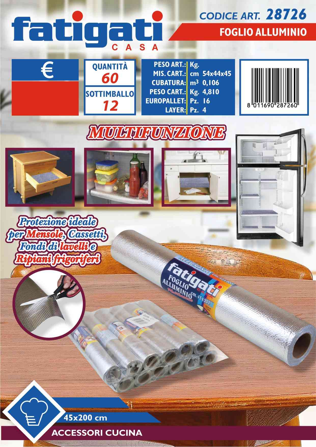 FATIGATI FOGLIO ALLUMINIO 200X45