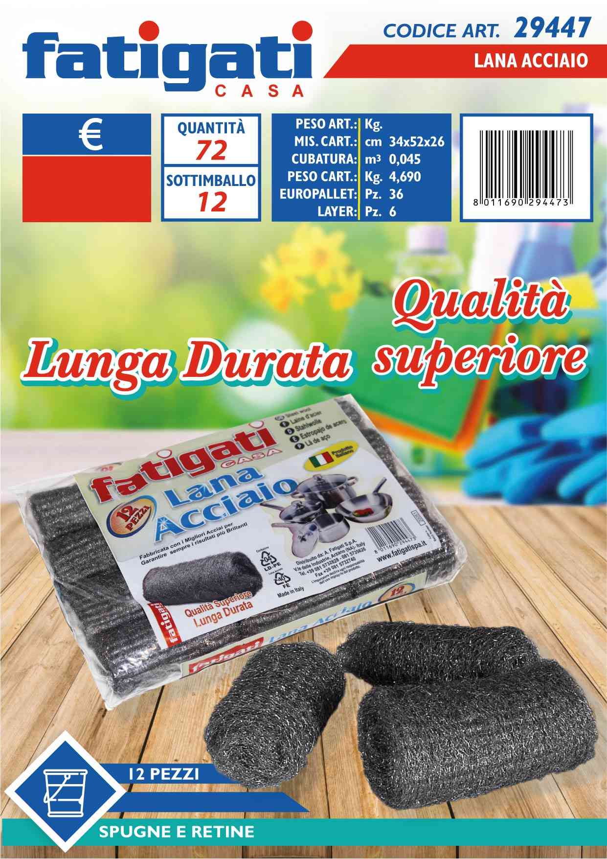 FATIGATI LANA ACCIAIO 12PZ.