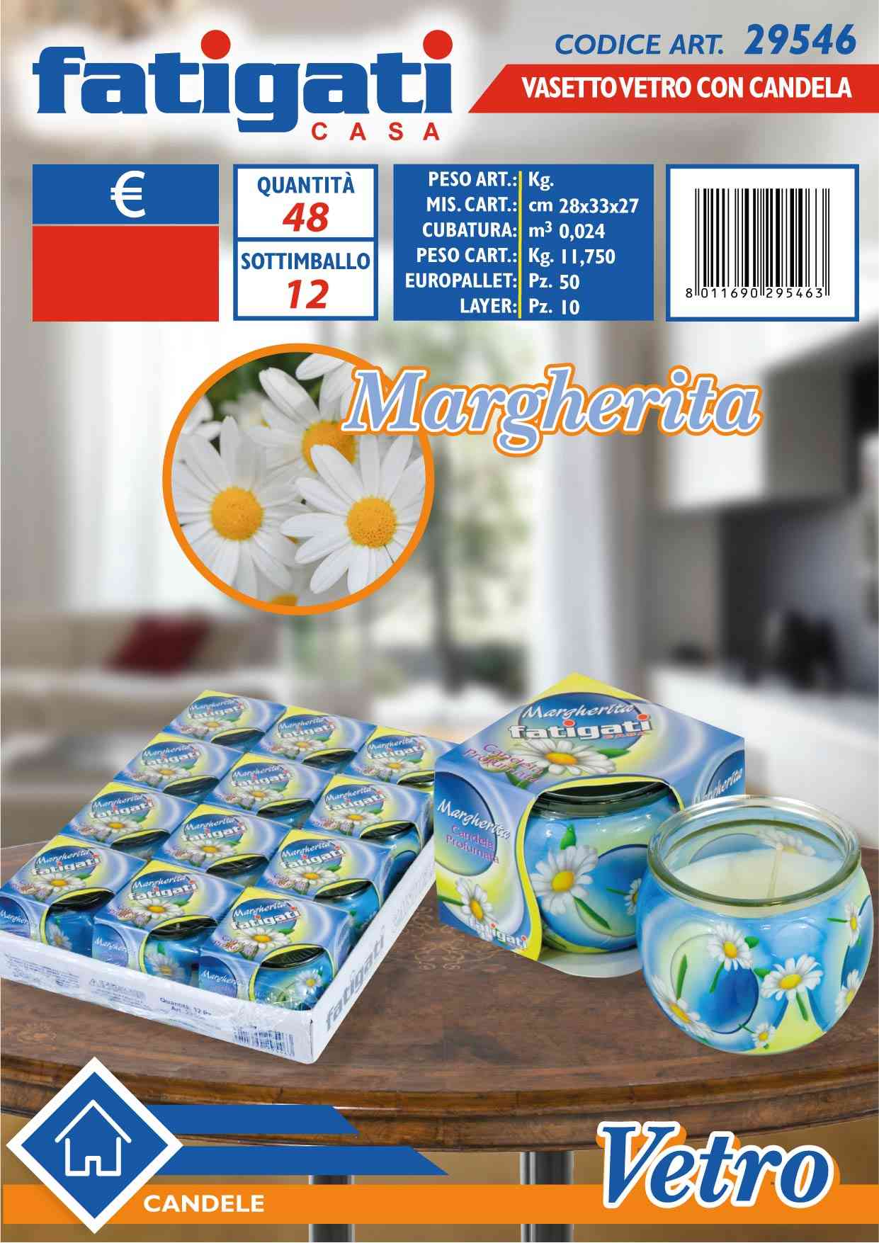 FATIGATI VASETTO VETRO C/CANDELA MARGHER