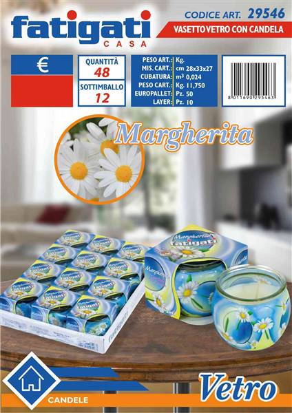 FATIGATI VASETTO VETRO C/CANDELA MARGHER