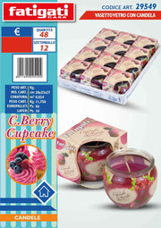 FATIGATI VASETTO VETRO C/CANDELA BERRY