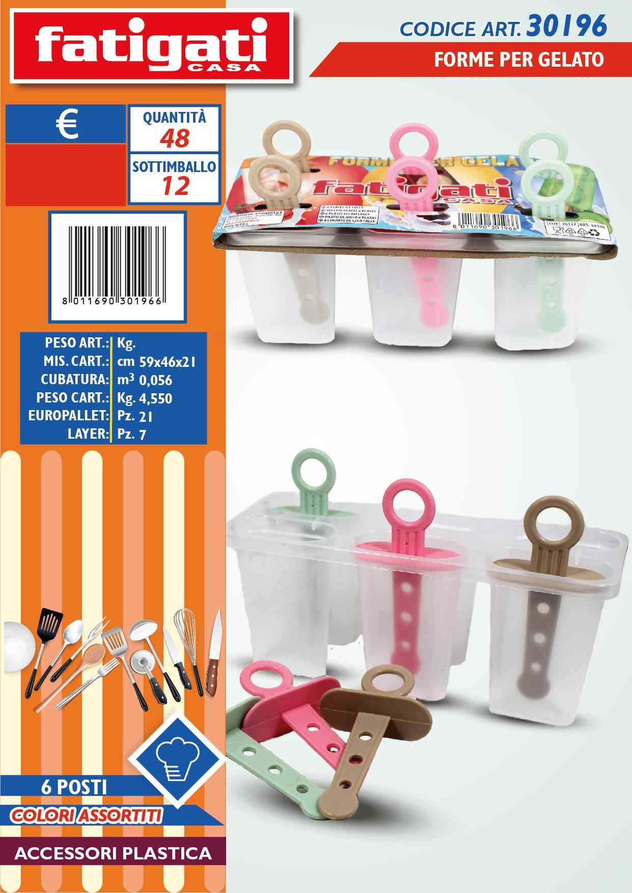 FATIGATI FORME X GELATO 6 POSTI