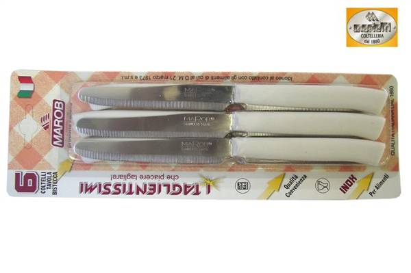 MARIETTI COLTELLI TAVOLA 6PZ CM.11 BIANC 