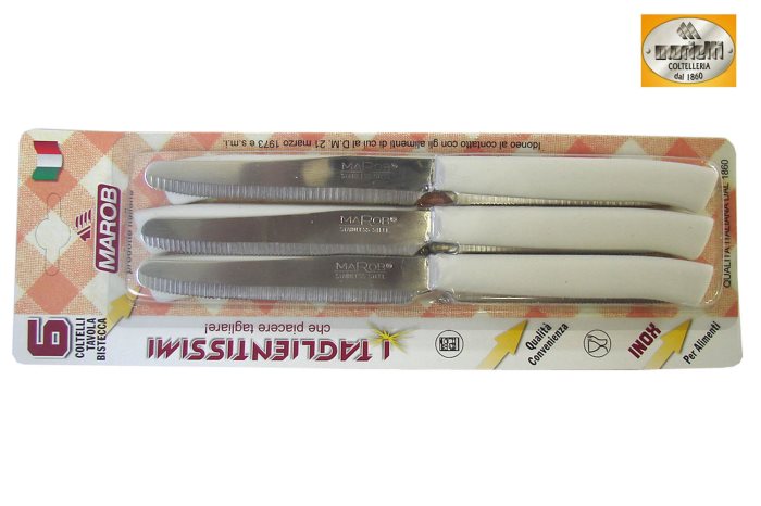 MARIETTI COLTELLI TAVOLA 6PZ CM.11 BIANC
