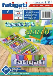 FATIGATI SACCHI C/LACCI 20PZ 50X60 GIALL 