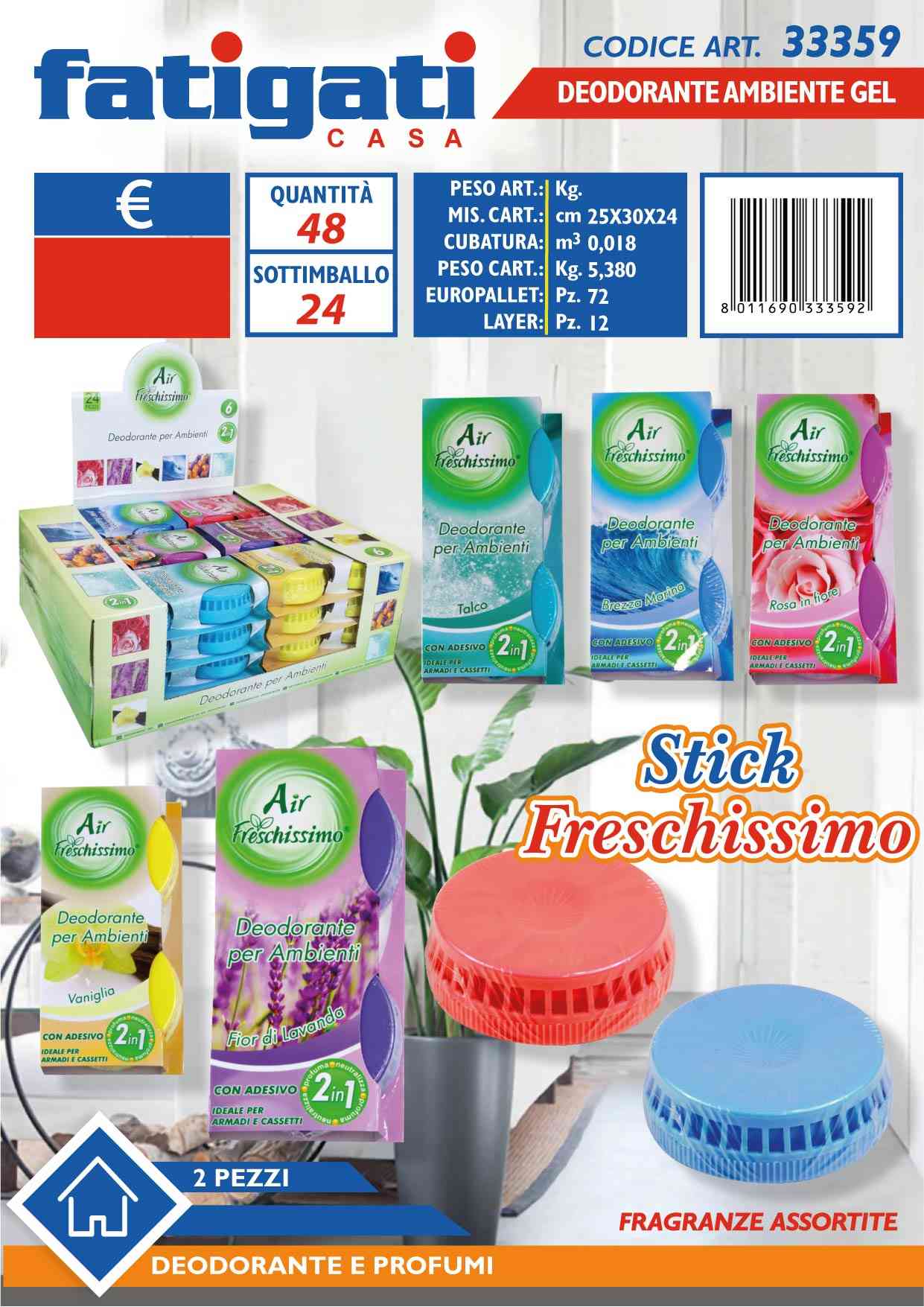 FATIGATI DEOD. AMBIENTE GEL 2PZ. STICK F