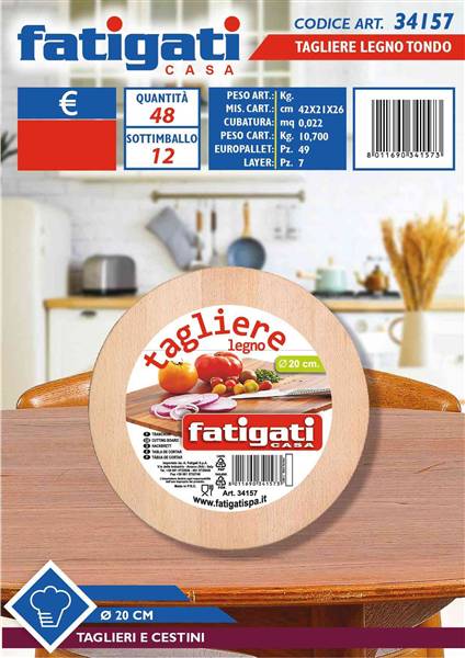 FATIGATI TAGLIERE LEGNO TONDO D.20 