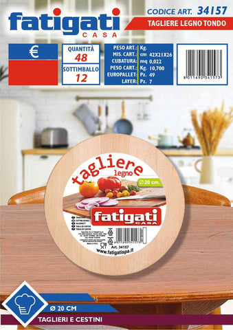 Fatigati Tagliere Legno Tondo D.20