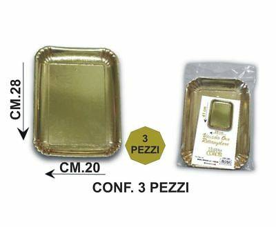 REAL DREAM VASSOIO ORO RETT 20X28 3PZ 