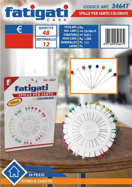 FATIGATI SPILLE X SARTO COLORATE 30PZ. 