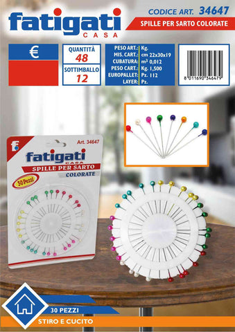 Fatigati Spille X Sarto Colorate 30pz.