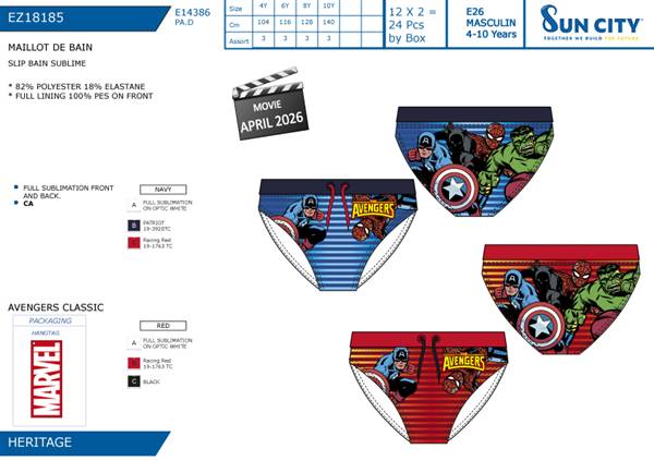 SUN SLIP BAGNO AVENGERS EZ18185 