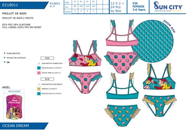 SUN COSTUME DA BAGNO 2PZ PRINCES EZ18011 