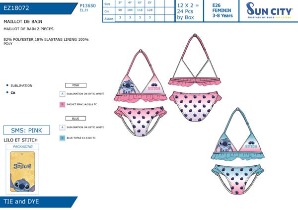 SUN COSTUME DA BAGNO 2PZ STITCH EZ18072 